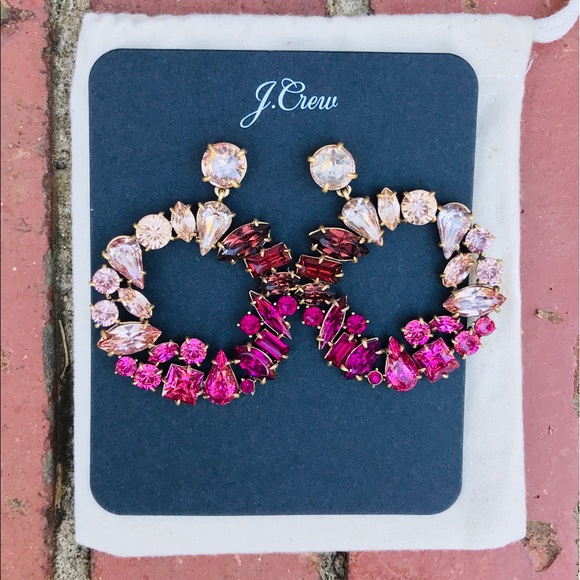 SoftAzalea Mixed Crystal Circle Statment Earrings - Picture 2 of 5